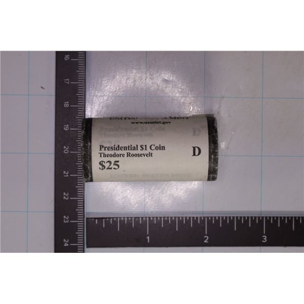 2013-D SOLID DATE $25 ROLL OF PRESIDENTIAL DOLLARS