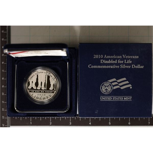 2010-W US SILVER DOLLAR AMERICAN VETERANS