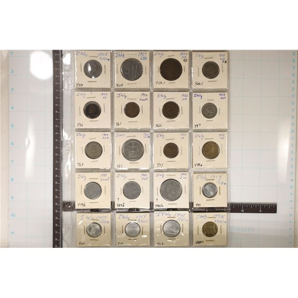 20 ITALIAN COINS DATES FROM 1893-1958. SEE PICSWF