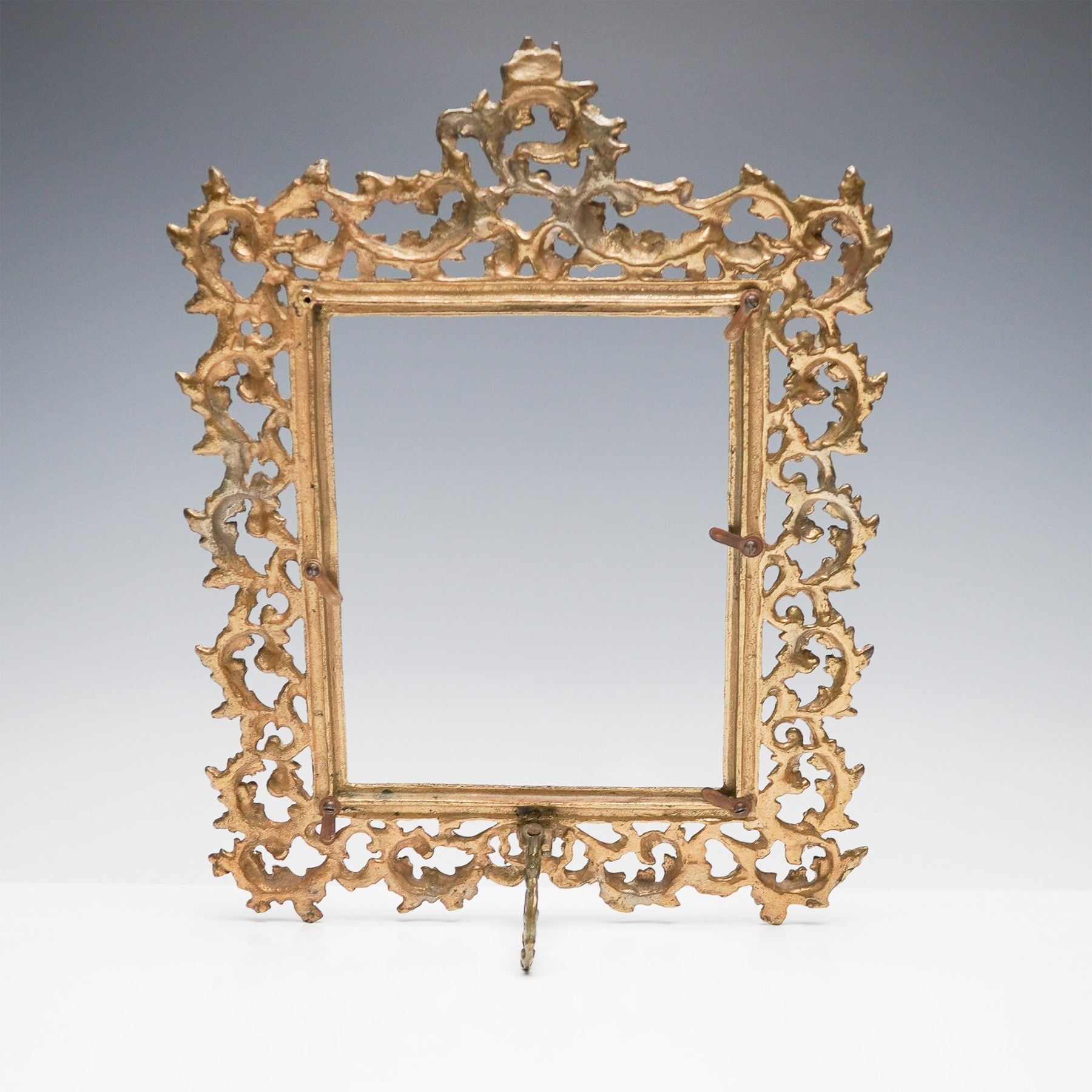Antique Gilt Brass Rococo Style Picture Frame