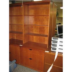 Cherry 7ft Lateral Cabinet & Hutch Wall Unit