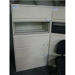 Cream 5 Drawer Lateral Filing Cabinet