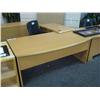 Image 2 : Ash Maple Bow Front L-shape Executive Desk