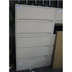 Cream 5 Drawer Lateral Filing Cabinet