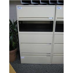 Cream 5 Drawer Lateral Filing Cabinet