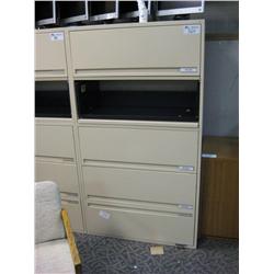 Cream 5 Drawer Lateral Filing Cabinet