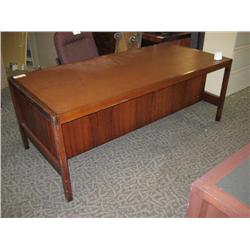 Cherry Leather Inlay Executive Lawyers Desk