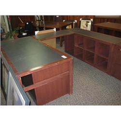 Mahogany U-shape Inlay Executive Lawyers Suite