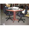 Image 1 : Mahogany Inlay Round Conference Table