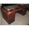 Image 1 : Mahogany Double Pedestal Executive Desk & Credenza