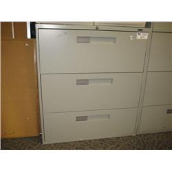 Grey 3 Drawer Lateral File Cabinet