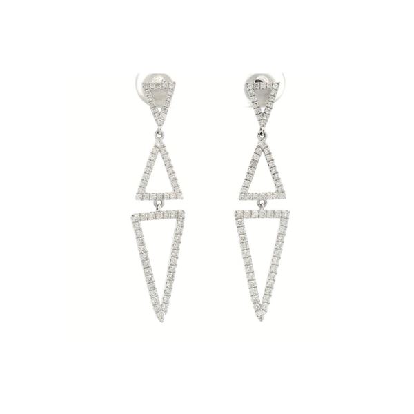 14kt WG Diamond "V" Dangle Earrings