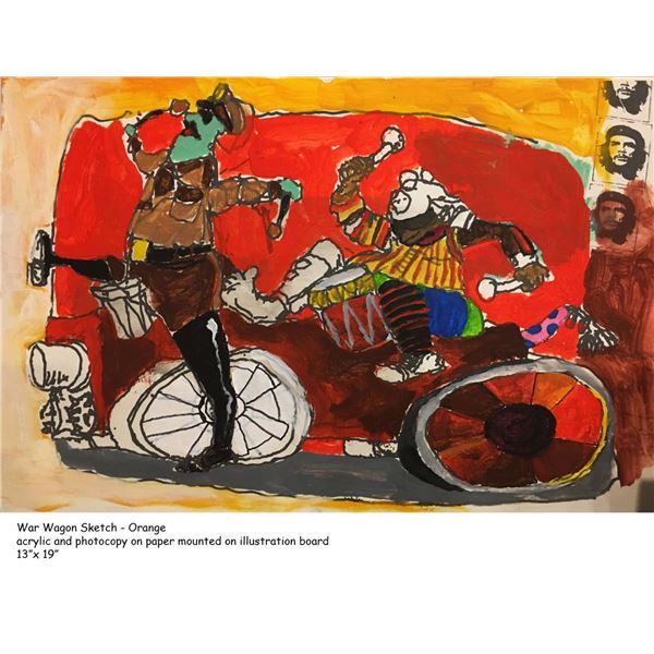 War Wagon sketch -Yellow Shirt by Stephen Holland ORIGINAL