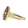 Image 6 : Antique 18K Yellow Gold 1.06 ctw Old Cut Pave Set Ruby & Diamond Platter Ring