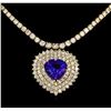 Image 2 : 14KT Yellow Gold 13.62 ctw Tanzanite and Diamond Necklace