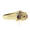 Image 4 : 14k Yellow Gold 1.60 ctw Ruby & Diamond 3D Textured Spotted Leopard Cocktail Rin
