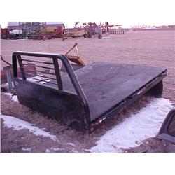 BLACK STEEL DECK FLATBED WITH HEADACHE RACK