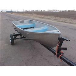 1977 12' ALUMINUM LOWE-LINE V-BOTTOM BOAT W/TRAILR