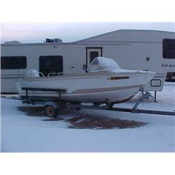 17' LARSON LAPLINE SKI BOAT, JOHNSON OB, SNOWLO