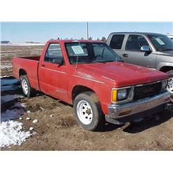 1991 GMC SONOMA SL, 2.5L 4CYL, 5SP, AC STEREO,