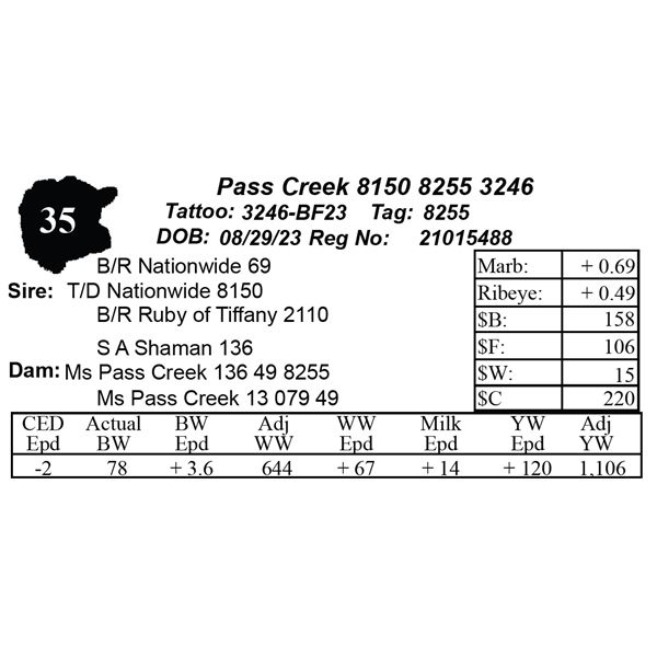 Pass Creek 8150 8255 3246