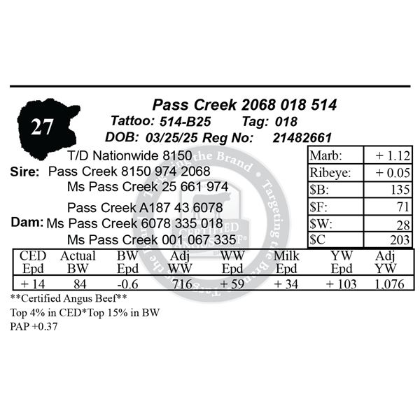 Pass Creek 2068 018 514