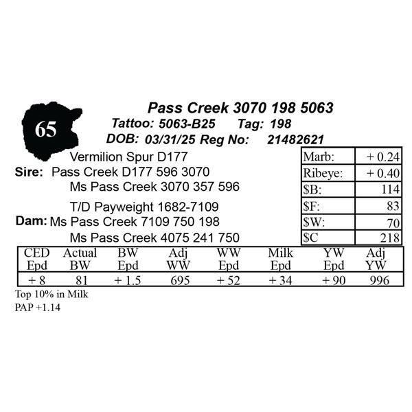 Pass Creek 3070 198 5063