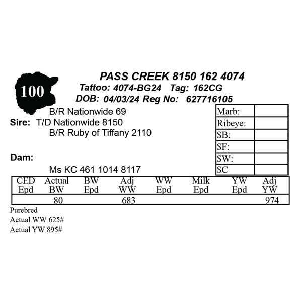 PASS CREEK 8150 162 4074