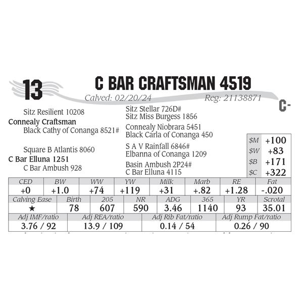 C Bar Craftsman 4519
