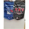 Image 1 : (2) Stanley Cup Championship Flags: Ottawa Senators & New York Rangers  - 23" x 35"
