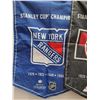 Image 3 : (2) Stanley Cup Championship Flags: Ottawa Senators & New York Rangers  - 23" x 35"