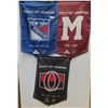 Image 1 : (3) Stanley Cup Championship Flags: Ottawa Senators & Montreal Maroons & New York Rangers  - 23" x 3