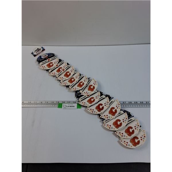 (12) Packages of Calgary Flames Bracelet Sets w/ Holder