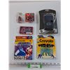 Image 1 : Sports Lot: Crayola Markers, Pats, Dice Mini Football Helmet, MP3 Sport Arm Band