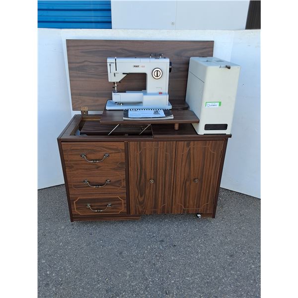 *** Pfaff Vintage Portable Sewing Machine / Desk On Castors - 39.5" x 18.5" x 27.5" - CANNOT SHIP