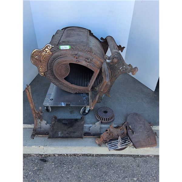 *** Antique McClarys Famous Cast Iron Wood Stove - 37" x 41" x 20" Wide - CANNOT SHIP, As Is