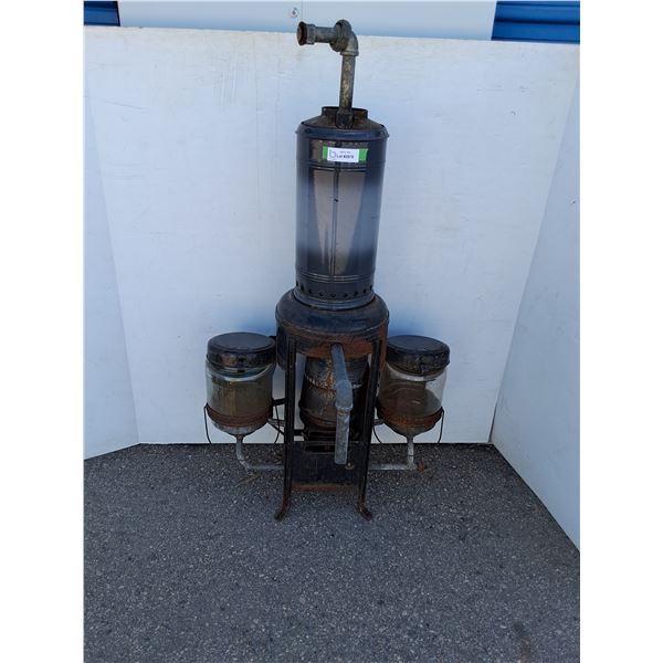 *** Antique Kerosene/Oil Heater w/Glass Canisters - 49" Tall x  25" - CANNOT SHIP, As Is