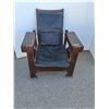 Image 1 : * Antique Adjustable Sitting Chair w/Leather Seat - 35" Wide x 40" Tall Backrest - As Is, CANNOT SHI