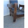 Image 2 : * Antique Adjustable Sitting Chair w/Leather Seat - 35" Wide x 40" Tall Backrest - As Is, CANNOT SHI