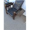 Image 3 : * Antique Adjustable Sitting Chair w/Leather Seat - 35" Wide x 40" Tall Backrest - As Is, CANNOT SHI