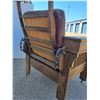 Image 4 : * Antique Adjustable Sitting Chair w/Leather Seat - 34" x 32.5" x 42" - CANNOT SHIP, As Is