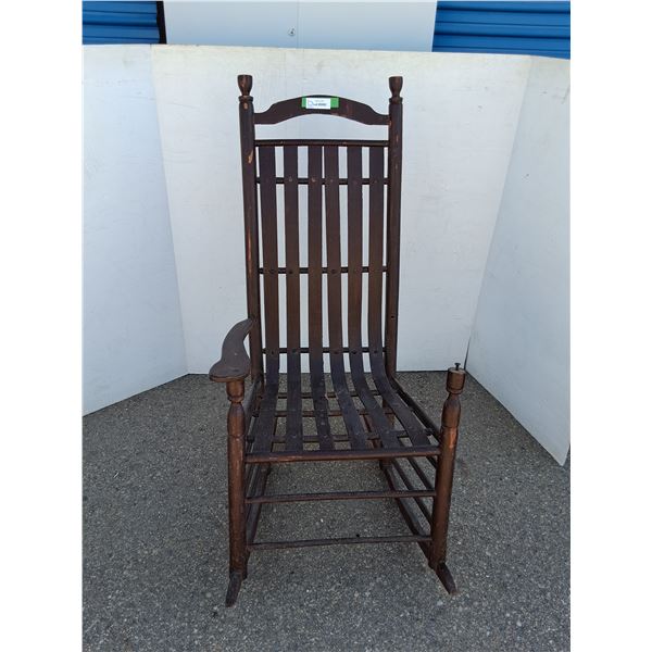 *** Antique Primitive Bent Wood Rocking Chair - Missing Arm - CANNOT SHIP, As Is