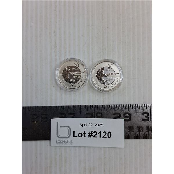 (2) $20 2013 Canadian Silver Coins - Cannot Guarantee Authenticity