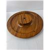 Image 3 : Etched Wooden Rotating Tray with Lid 15.5" Diameter