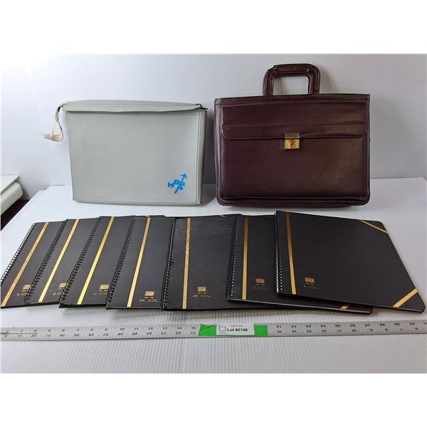 (7) Columnar Books- (2) Portolio Bags