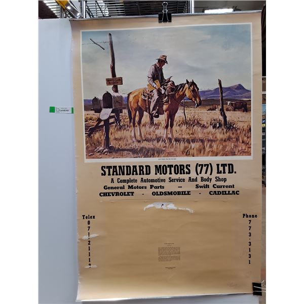 Letter from Home Painting on Standard Motors Poster- Missing Calendar