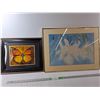 Image 1 : (2) Framed Paintings- Monarch Butterfly & Hawaiian Orchid