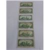 Image 2 : (6) 1967 $1 Canadian Currency Notes