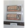 Image 1 : (2) 1954 $2 Canadian Currency Notes