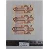 Image 1 : (3) 1986 $2 Canadian Currency Notes